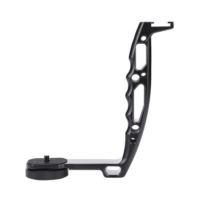 Aluminum Alloy L Bracket Extended Single Handle Grip Compatible for Crane 2 Ronin S Gimbal with Multiple 1/4in 3/8in Threads Cold Shoe Ergonomic Design Lightweight Portable