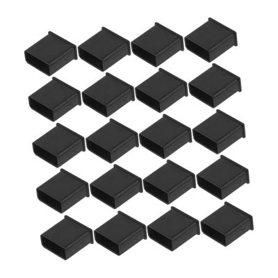 Mobestech 20Pcs Soft Silicone USB Covers Dust Plug Charger Port Caps Protective Flash Drive Port Covers for USB Plugs and U-disks Dust Prevention Caps for Electronics Accessories