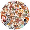 50 PCS Cute Red Squirrel Wall Decal Nursery Animal Wall Sticker Removable Peel and Stick Wall Art Decor for Kid Baby Classroom Preschool Living Room Playroom Bedroom School (Squirrel) view 1