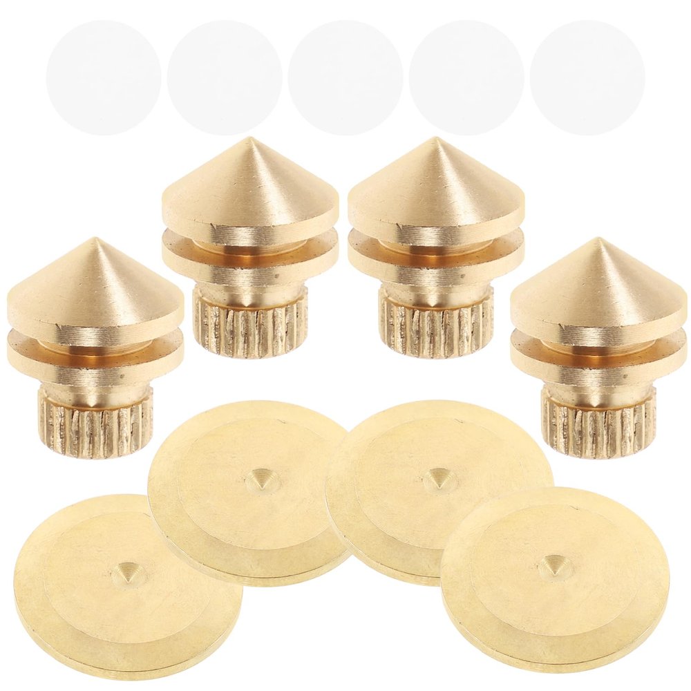 4PCS Speaker Isolation Feet Spikes High Hardness Copper Alloy Pads for Vibration Dampening for Tower Speakers and Audio Equipment