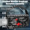 Aivica 20000mah Emergency Radio, SW/NOAA/AM/FM Weather Radio, Solar Powered Hand Crank Chager with Bige Batery Powered,Portable,Cellphone Charge,SOS,Flashlight for Emergency/Home (Black) view 2