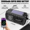 Aivica 20000mah Emergency Radio, SW/NOAA/AM/FM Weather Radio, Solar Powered Hand Crank Chager with Bige Batery Powered,Portable,Cellphone Charge,SOS,Flashlight for Emergency/Home (Black) view 3
