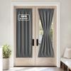 NICETOWN Grey 100% Blackout French Door Curtain with Tieback for Glass view 1