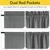 NICETOWN Grey 100% Blackout French Door Curtain with Tieback for Glass view 3