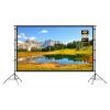 100" 120" 150" 4K HD Portable Projector Screen, 16:9 Anti-Crease Outdoor Movie Screen with Tripod Stand for Camping Backyard Home Theater(150 Inch) view 1