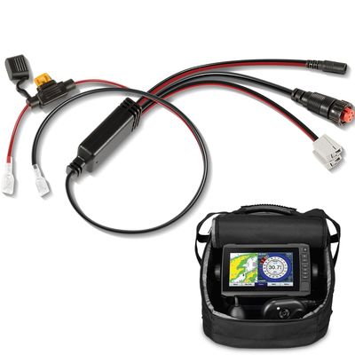 Replacement for 010-12676-35 Power Cable with Charge Port Plug and 5A Fuse Holder Compatible with ECHOMAP, Large Portable, Panoptix Series Ice Fishing Bundle and kit