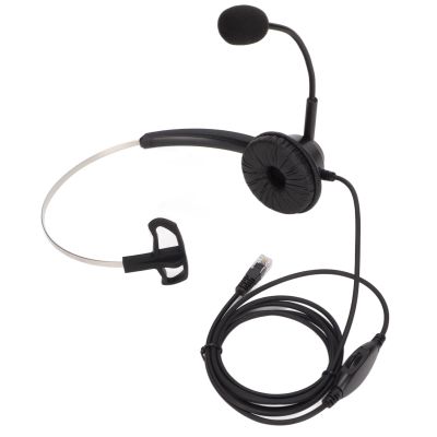 Dioche Comfortable NoiseCanceling Single Sided Telephone Headset with RJ9 Plug for Call Centers and Office Use in Black