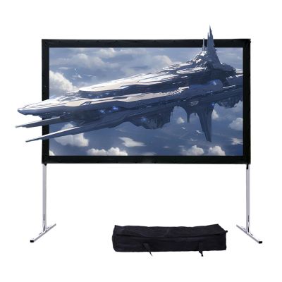 4K 3D Foldable HD Projector Screens with Stand, 16:9 Portable Outdoor Movie Screen, Anti Crease for Camping Backyard Home Theater(120"(16:9))