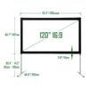 4K 3D Foldable HD Projector Screens with Stand, 16:9 Portable Outdoor Movie Screen, Anti Crease for Camping Backyard Home Theater(120"(16:9)) view 2