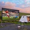 4K 3D Foldable HD Projector Screens with Stand, 16:9 Portable Outdoor Movie Screen, Anti Crease for Camping Backyard Home Theater(120"(16:9)) view 3