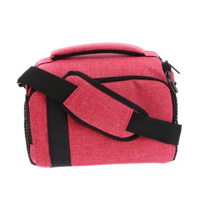 TEHAUX Camera Bladder Bag Shock Absorbent Canvas Handbag for Digital Camera Storage Multi Pocket Organizer with Back Pocket Stylish and Lightweight Pink