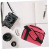 TEHAUX Camera Bladder Bag Shock Absorbent Canvas Handbag for Digital Camera Storage Multi Pocket Organizer with Back Pocket Stylish and Lightweight Pink view 3
