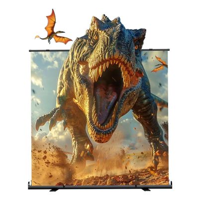 60 72 80 84 100 inch Manual Floor Pull Up Projector Screen, 4K HD Portable Outdoor Indoor Movie Screen for Home Theater Backyard Camping(72Inch)