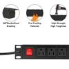 20PCS 12 Outlet Power Strips Surge Protector Rack-Mount PDU, Metal Mountable Power Strip with Switch, Heavy Duty Power Strips for Server Racks, Garage Shop, Industral Commercial (Black 6FT) view 4