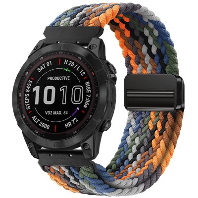 22mm-Quickfit-Bands for Garmin-Fenix-8-47mm - Magnetic Braided Replacement Strap for Garmin-Fenix-7/7 Pro/6/6 Pro/5/5 Plus Forerunner 965/955/945/Approach S70 47mm/S62/S60/Quatix 7 Smartwatch