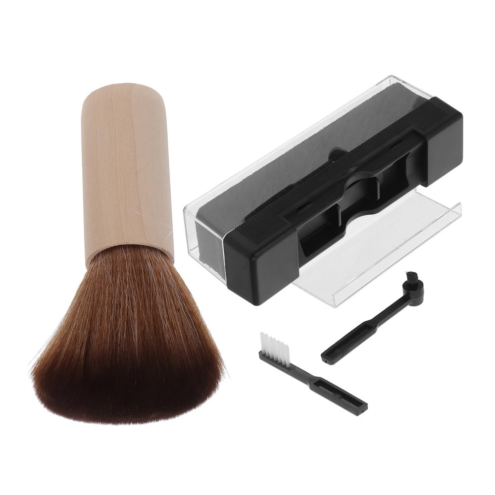 DIYEAH 1Set Vinyl Record Cleaning Kit Set with Wooden Handle Static Brush for Record Care Gentle Bristles for Optimal Sound Quality Essential Turntable Accessories for Vinyl