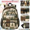 Joyousleap Personalized Rustic Cabin Backpack with Lunch Box Set, Vintage Country Deer Custom Name Backpacks and Lunch Bag Lightweight Waterproof Casual Daypack view 2