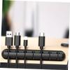 SHOWERORO 2Pcs Desktop Cable Management Holder Adhesive Cable Organizer for Power Cord Charging Wires and USB Cables Easy Installation Residue Adhesive Black Design view 4