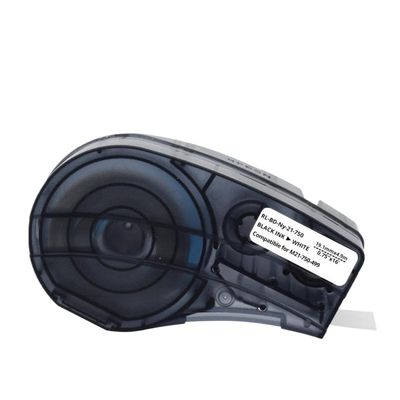 3/4 Inch Black On White Nylon Label Tape Compatible with Brady M210 M211 BMP21 Plus BMP21 LAB Printer