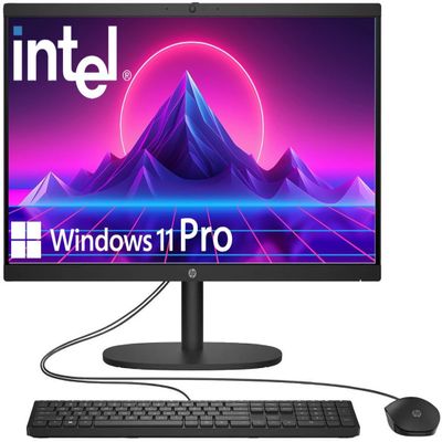 HP 2025 22" FHD All-in-One Desktop Computer  The New Version for Everyday Use  Latest 13th Gen Intel Quad-Core CPU  8GB DDR5  128GB Storage  HDMI  Type-C  Wi-Fi  HD Webcam  Win11 Pro  Black