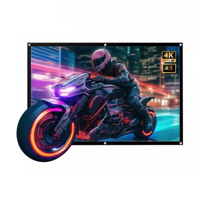 120 inch Foldable Portable Movies Screens, 4K HD Outdoor Projection Screen, Anti-Crease Washable for Home Theater Outdoor Indoor(120" (4:3))