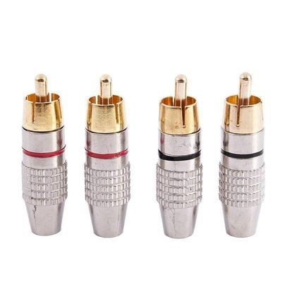 Faizpors 270 RCA Audio Video Connector Plugs, Solderless, Gold Plated, 4-Pack