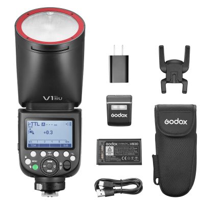 Godox V1Pro-N TTL Li-ion Round Head Camera Flash, 76Ws Power, 100 Full-Power Continuous Shots, 2.4G Wireless (100m Range), High-Speed Sync (1/8000s), Compatible with Nikon Cameras