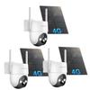 4G LTE Cellular Solar Security Camera, No WiFi Security Camera, 360 View, 2K Night Vision, PIR Detection, 2 Way Audio, Motion Alerts, Built in SIM Card, Support Verizon/AT&T/T-Mobile (3-Cam Pack) view 1