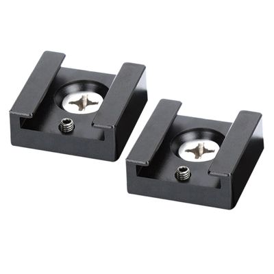 LALAFINA 2Pcs Durable Cold Shoe Mount Adapter for Quick Release Flash Stand Bracket Compatible with Cameras and Accessories Screw for Video Lights