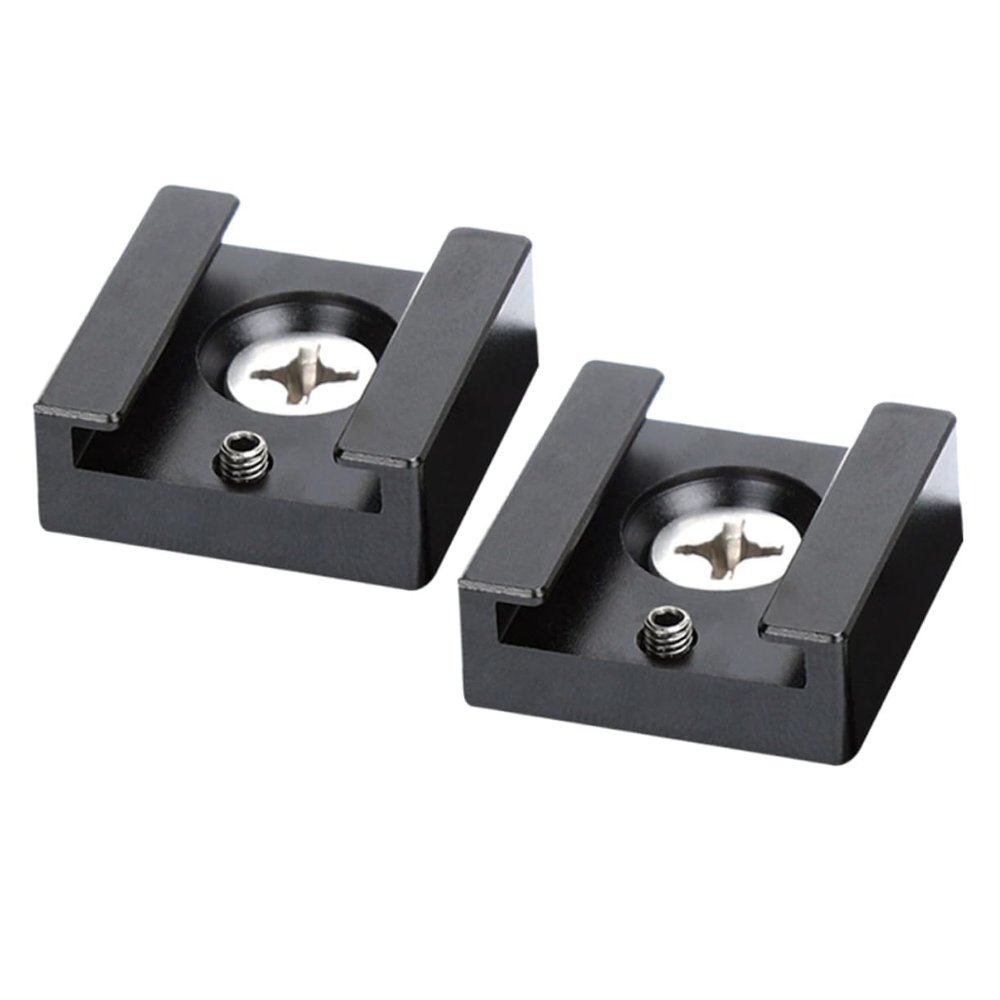 LALAFINA 2Pcs Durable Cold Shoe Mount Adapter for Quick Release Flash Stand Bracket Compatible with Cameras and Accessories Screw for Video Lights