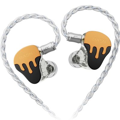 BASN BmasterX Hybrid In Ear Monitor Headphones for Musicians, Orange-Black