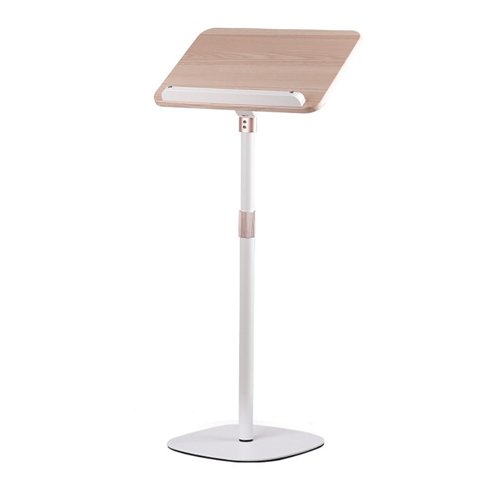 Adjustable Lectern Podium Stand for Laptop & Books, Height & Angle Adjustable, Ideal for Meetings, Schools, Churches, Auditoriums - 67in Tall, Slanted Top Shelf