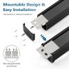 10PCS Metal 16 Outlet Power Strips, Extra Long Power Strip With10ft Cord,Heavy Duty Power Strips Wall Mount, Garage Power Strip with Switch for Work Shop, Workbench Industrial Commercial Use (Black) view 3