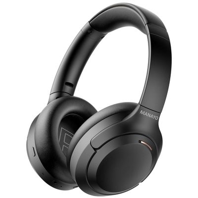 Echoes Rainbow Active Noise Cancelling Headphones, Wireless Over-Ear Bluetooth, 160H Long ANC Playtime, Hi-Res Audio, Big Bass, Customize via an App, Transparency Mode,for Home Office Travel