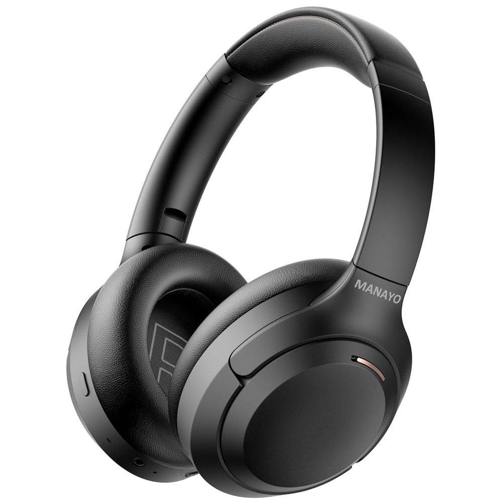 Echoes Rainbow Active Noise Cancelling Headphones, Wireless Over-Ear Bluetooth, 160H Long ANC Playtime, Hi-Res Audio, Big Bass, Customize via an App, Transparency Mode,for Home Office Travel