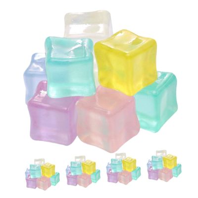 HOMOBABE 40pcs Cubes Realistic Resin Fake Ice Cubes for Photography Props Decorations Weddings