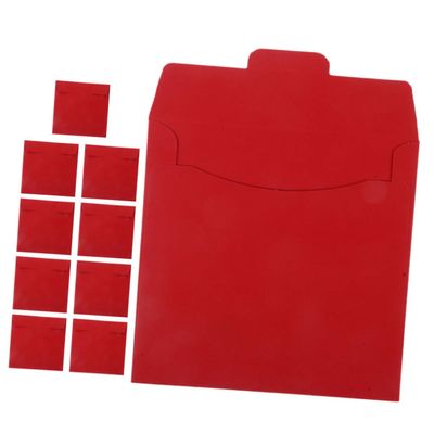 LIFKOME 10Pcs Red Paper CD DVD Sleeves Portable Disc Case for Organized Storage Protection for and DVDs for Wedding Photography and Advertising Materials