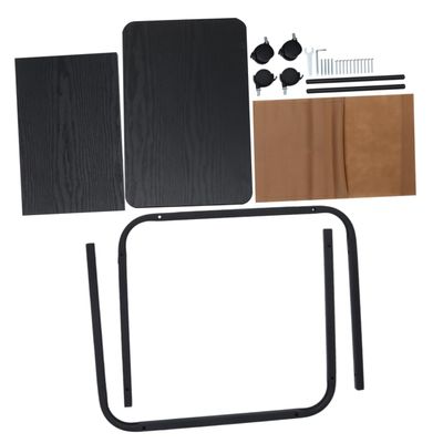 MERRYHAPY Movable Laptop Table with Roller Wheels Bedside Desk for Home Office Use Convenient Sofa Bedside Stand Black Color