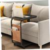 MERRYHAPY Movable Laptop Table with Roller Wheels Bedside Desk for Home Office Use Convenient Sofa Bedside Stand Black Color view 2