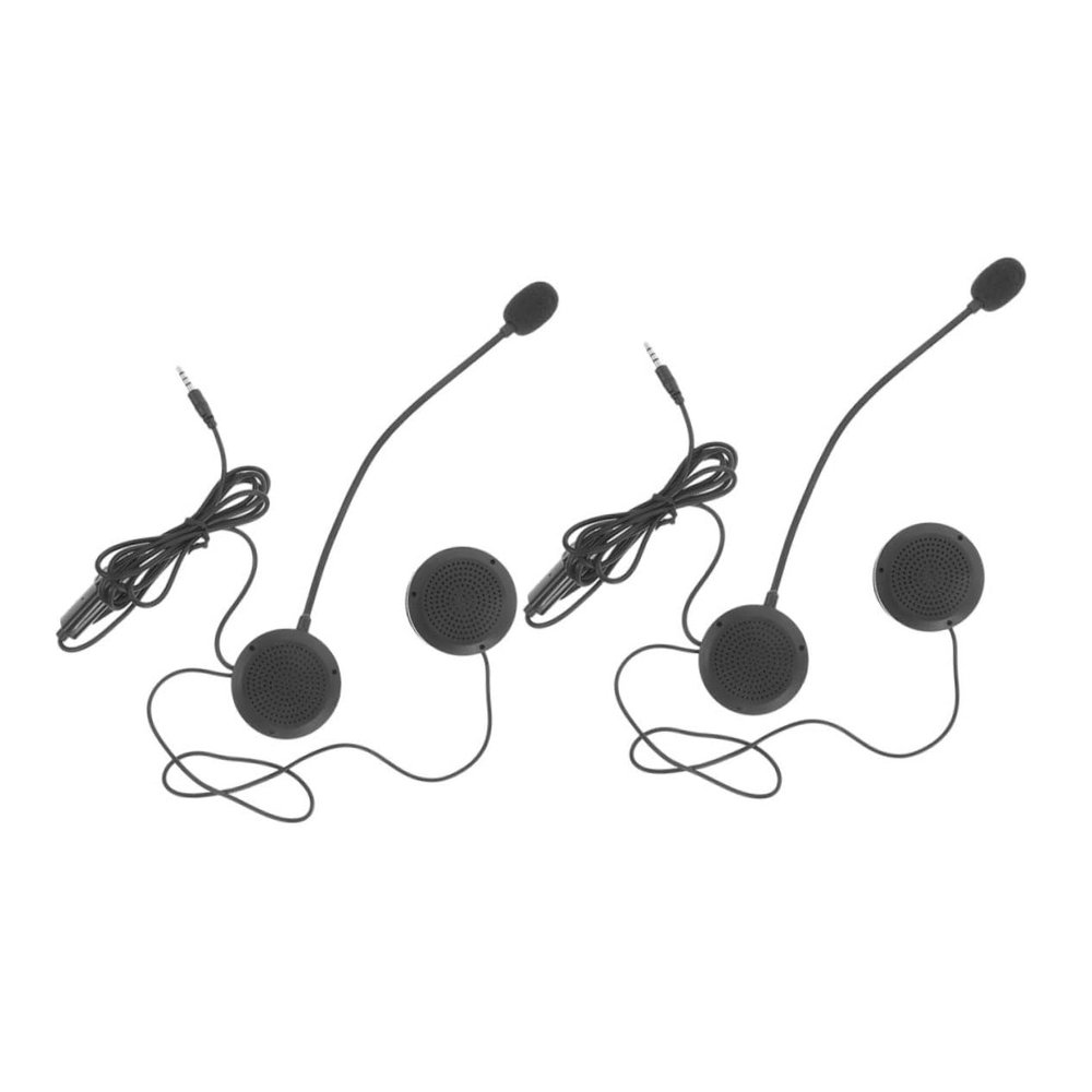 SOESFOUFU 2Pcs Motorcycle Headset with Microphone Audio Technology Ergonomic Design for Comfortable Fit for Riding and Gaming Supports Multiple Usage Scenarios