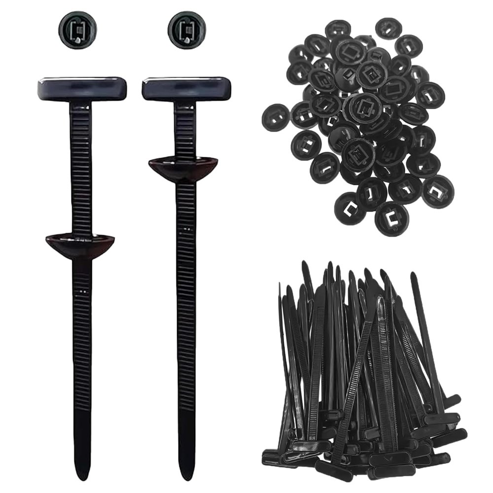 100pcs Nylon Universal Cable Tie Buckle,Nylon Universal Cable Ties buckle,Cable Tie Buckle,Zip Ties,UV Resistant Zipties for Car Daily Auto Fixing (100)