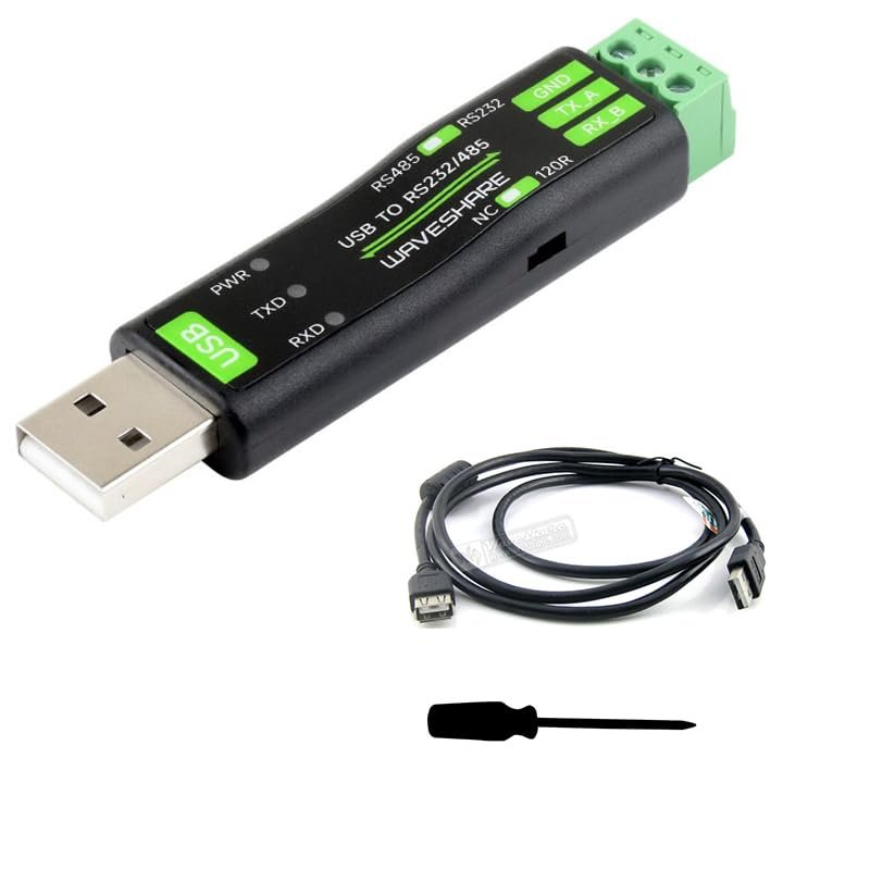 iiunius USB to RS232 RS485 Converter Adapter, FT232RNL Chip, USB Serial Interface with Surge Protection, for Windows, Linux, MacOS, Supports Industrial Serial Devices, Compact & Plug-and-Play