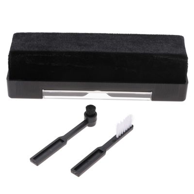 Lurrose 1Set Professional Vinyl Record Brush Dust Removal Protective for Turntables Black Scrubbing and Villi Brush
