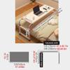 Adjustable Overbed Table with Wheels, Portable Height & Length Adjustable Desk, Standing Workstation for Laptop, Food Tray & Dressing Table, Beige, 120cm/47.2" view 2