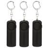 3-Pack Personal Security Alarm Keychains, 130 Db Loud Siren, Led Flashlight, Compact Safety Devices for Emergency Protection, Black view 1