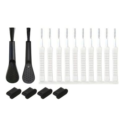 Stylish Black and White Charging Port Cleaner Kits Removal Brush for Maintaining Device Performances Phone Charging Port Cleaner