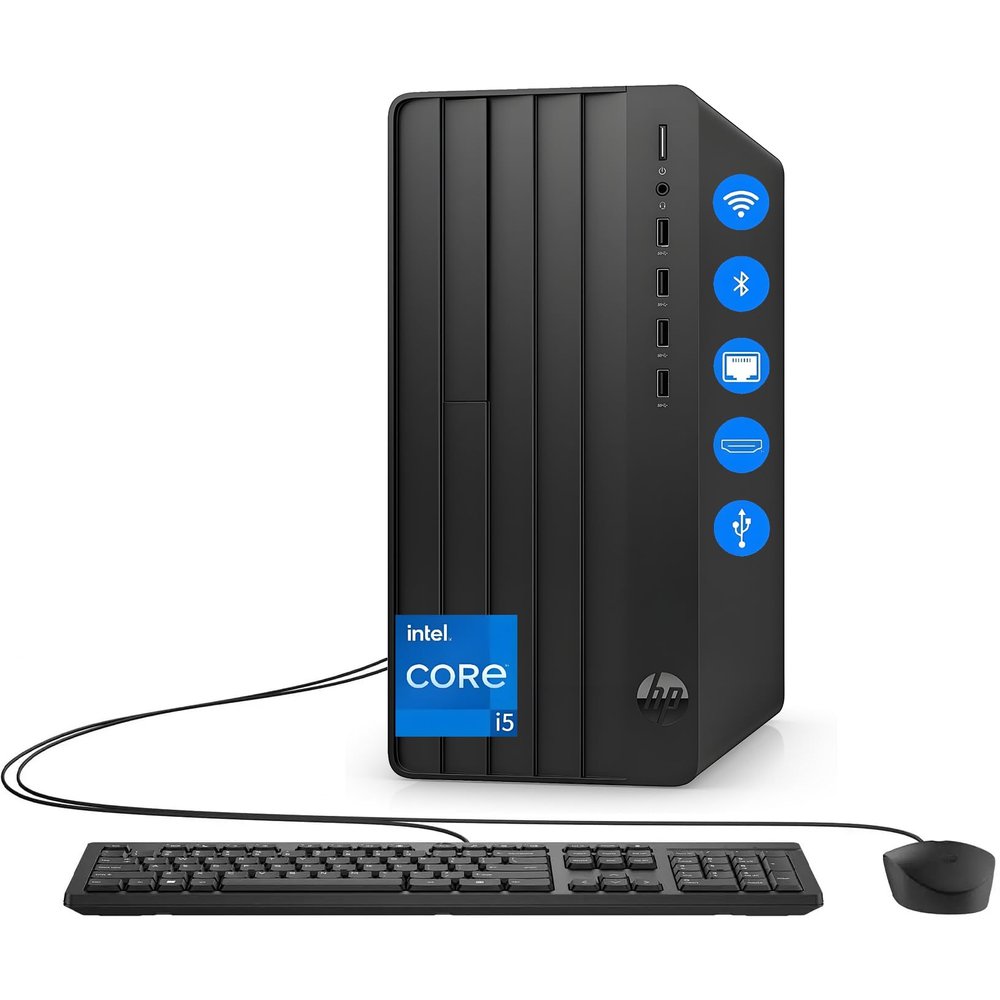 HP Desktop Computer Tower PC, Intel 6-Core i5-12500 Processor, 16GB DDR4 RAM, 1TB PCIe NVMe SSD, WiFi & Bluetooth, KB & Mouse, Windows 11 Home, for Home Office, Business & Student