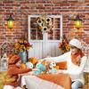 10x10ft Fall Backdrop for Photography Autumn Harvest Pumpkin Sunflower Photo Background Rustic Red Brick Wall White Barn Door Portrait Background Thanksgiving Day Fall Theme Party Decorations view 4