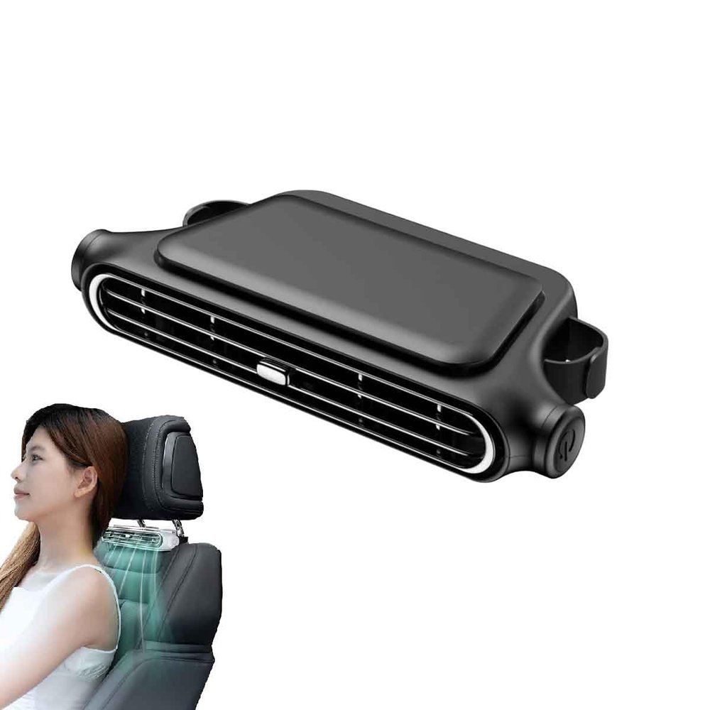 Car Fan for Driver and Passenger's Seat,Car Seat Fans for Backseat Rear Facing,Portable Car Mounted seat Back Cooling Fans with 3 Adjustable Wind Speeds,USB Plug-in Headrest Cooling Fan (Black)