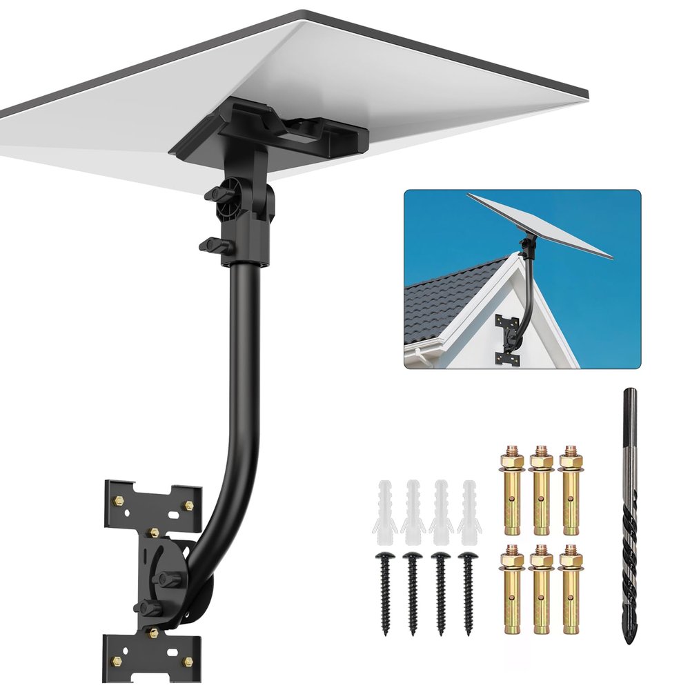 Anautin Starlink Gen 3 Mount Adjustable 180-Degree Installation kit with Waterproof Design Suitable for Wooden Roofs and Walls, ensuring Optimal Satellite Internet Signal Alignment.